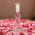 thumbnail image 1 of Glass Heart Candle Holder - 9.45" - Tall Footed Romantic Candlestick for Valentine's Day Dinner, Wedding Table Decor, Pink Centerpiece Prop, 1 of 6