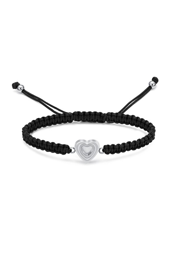 Glass Heart Locket Braided Rope Bracelet Cremation Jewelry For Ashes Bracelets Funeral Urn Bracelet for Ashes Holder