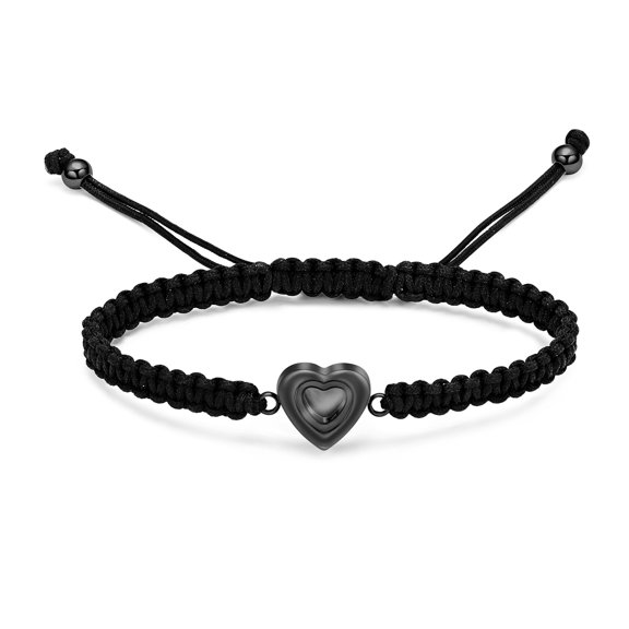 Glass Heart Locket Braided Rope Bracelet Cremation Jewelry For Ashes Bracelets Funeral Urn Bracelet for Ashes Holder