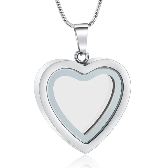 Glass Heart Urn Necklace for Ashes for Women Men Stainless Steel Cremation Jewelry Memorial Lockets Keepsake Pendant for Ash Holder