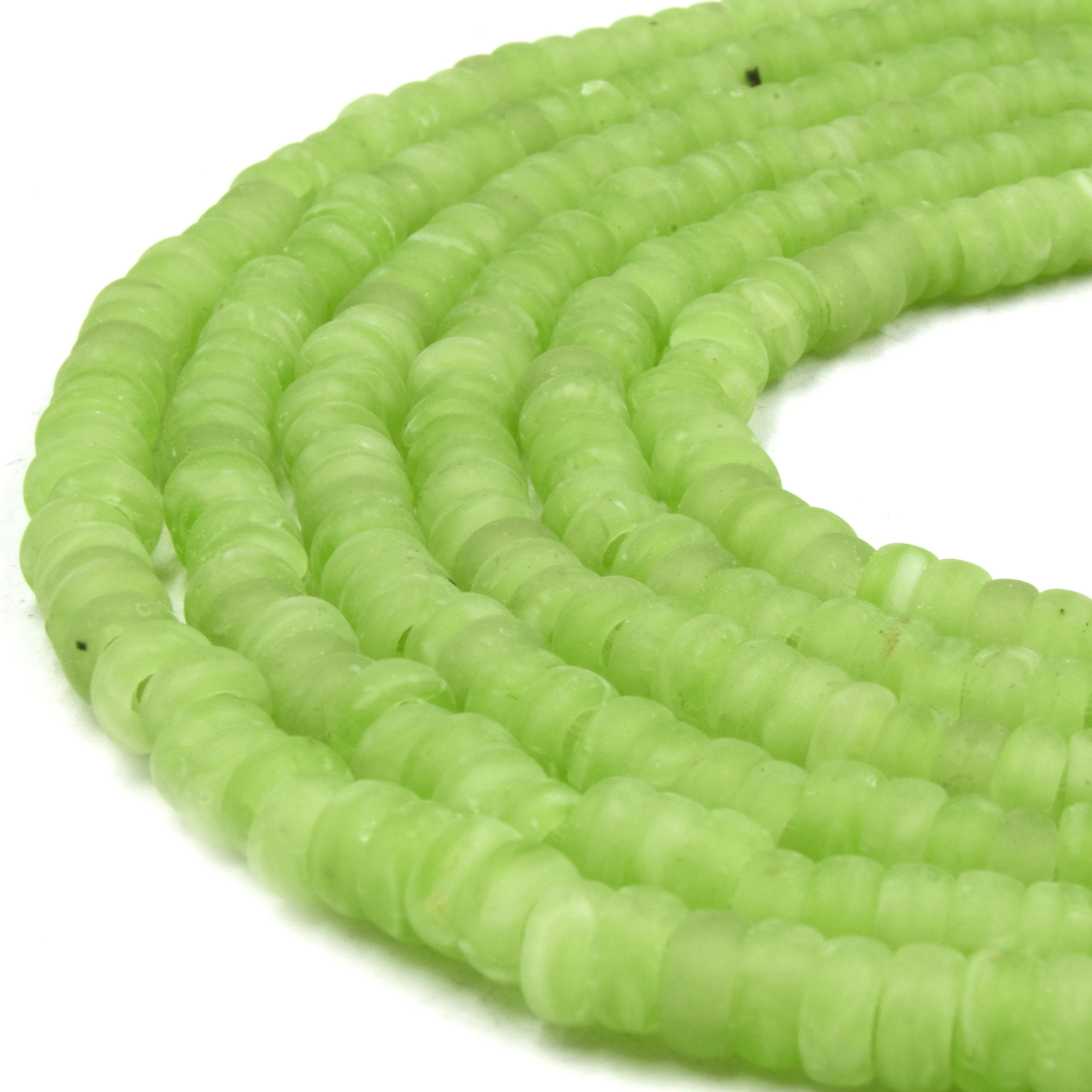 Glass Heishi Beads Recycled Glass Heishi Shaped Beads Sea Glass