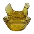 thumbnail image 1 of Glass Hen on Nest Candy Dish with Lid, Large Pedestal Chicken Glass Candy Bowl, Vintage Decorative Glass Jar for Snacks, Desserts, Cookies, Kitchen Home Office Tabletop Decor (Yellow), 1 of 7