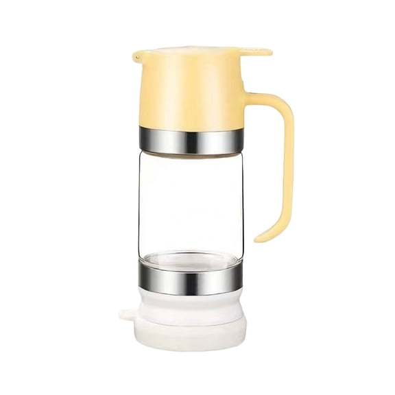 Glass Honey Dispenser No-drip with Handle – 9oz Maple Syrup Container Honey Jar for Coffee, Pancakes & Waffles (Light Yellow)