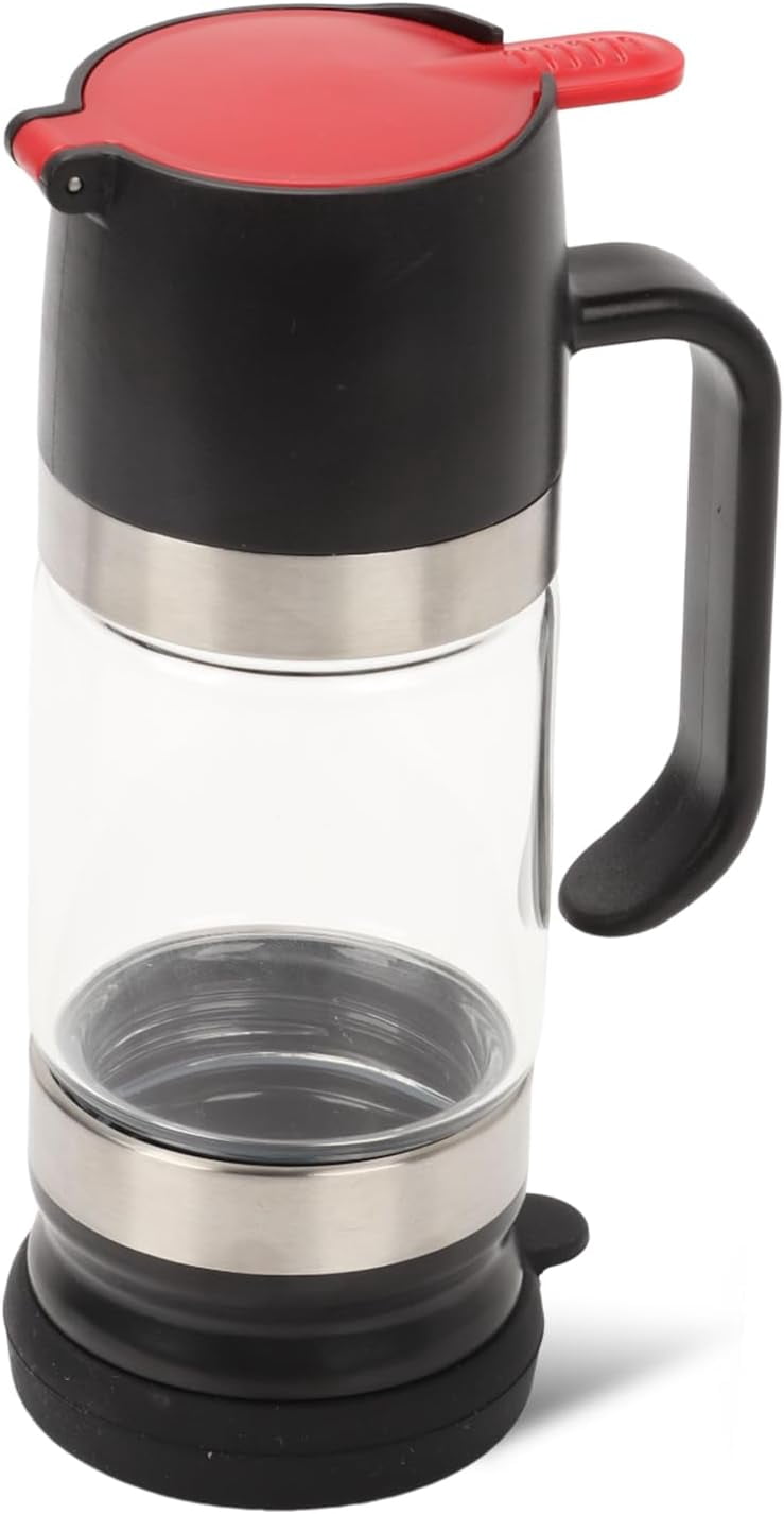 Glass Honey Dispenser with Stand – No-Drip Refillable Syrup Server for Honey, Agave and Salad Dressing