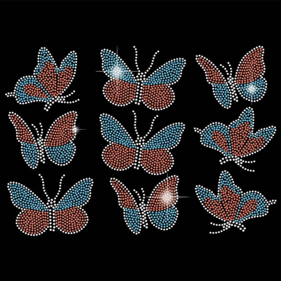 Glass Hotfix Rhinestone DIY Iron on Appliques Costume Accessories Butterfly