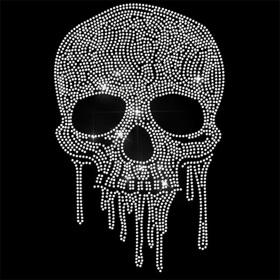 Glass Hotfix Rhinestone DIY Iron on Appliques Costume Accessories for Clothes Bags Pants Skull 297x210mm