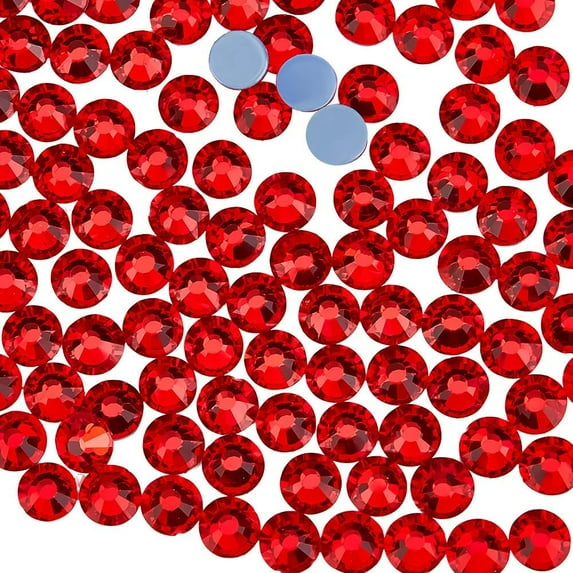 Glass Hotfix Rhinestone Grade AA Flat Back & Faceted Half Round Light Siam SS30 6.3~6.5mm about 288pcs/bag