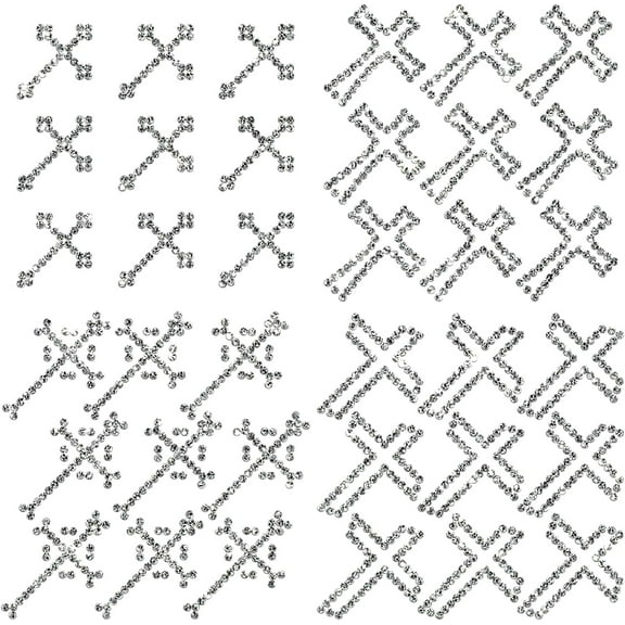 Glass Hotfix Rhinestone Iron on Appliques Costume Accessories for Clothes Bags Pants Cross 100x100mm 4 sheets/set