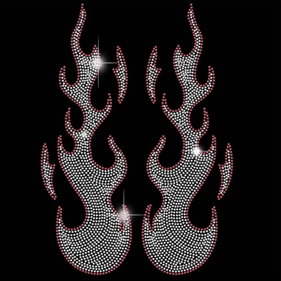 Glass Hotfix Rhinestone Iron on Appliques Costume Accessories for Clothes Bags Pants Fire 297x210mm