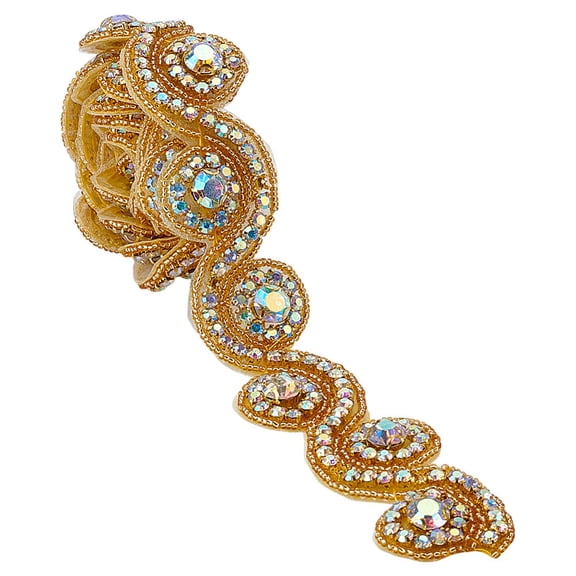 Glass Hotfix Rhinestone & Resin Beads Rhinestone Trimming Costume Accessories Gold 32.5mm