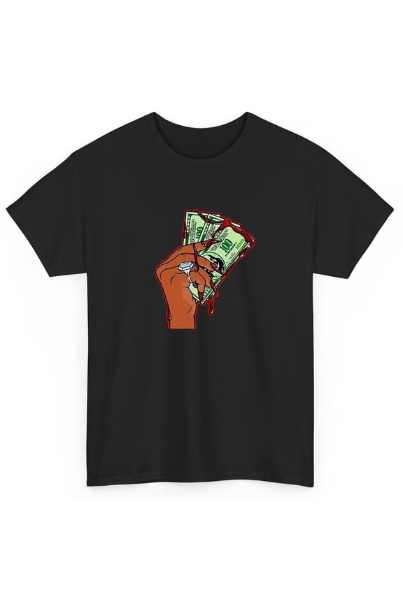 Soft Cotton Blood Money T-Shirt Dollar Unisex Short Sleeve Hip Hop Graphic Tee
