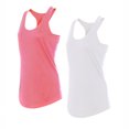 thumbnail image 1 of Glass House Apparel Women's Athletic Racerback Tank Top Performance Sport Active Yoga Compression Running Shirt, 2 Pack (White & Hot Pink), 1 of 4