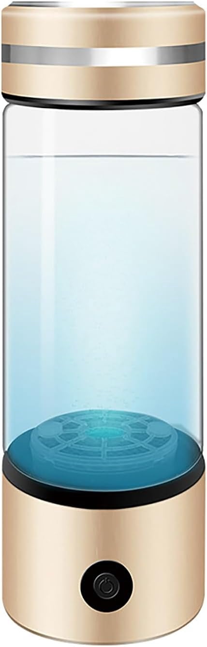 Glass Hydrogen Water Bottle Generator, Rechargeable PEM Hydrogen-Rich Water Cup 380ml, Molecular Hydrogen Water Ionizer Bottle, Smart Hydrogen Water Bottle for Travel, Fitness, and Daily Hydration