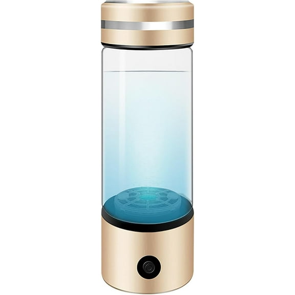 Glass Hydrogen Water Bottle Generator, Rechargeable PEM Hydrogen-Rich Water Cup 380ml, Molecular Hydrogen Water Ionizer Bottle, Smart Hydrogen Water Bottle for Travel, Fitness, and Daily Hydration