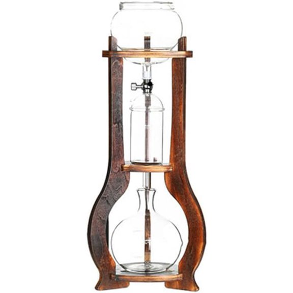 Glass Ice Cold Dripper Coffee and Tea Maker Manual Dripper Brewer Maker with Filter Adjustable Water Flow Tabletop Coffee Maker for Coffee or Tea