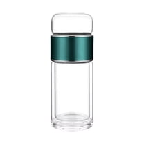 Glass Infuser 280Ml， Glass Infuser Tea Infuser Double Wall Glass Teacup with Infuser for Loose Tea Portable Teas Steeper