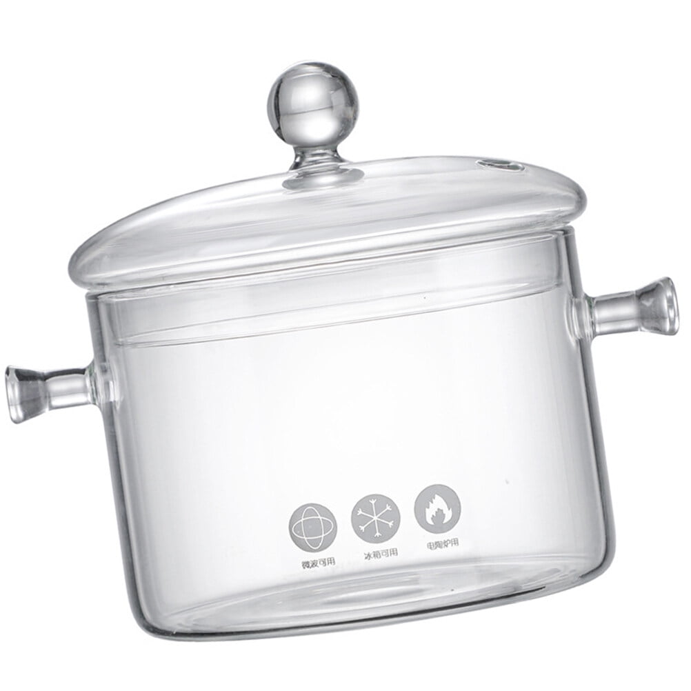 Glass Instant Noodle Bowl Kitchen Cookware Soup Pot Clear Cooking Utensils Simmering for Stovetop