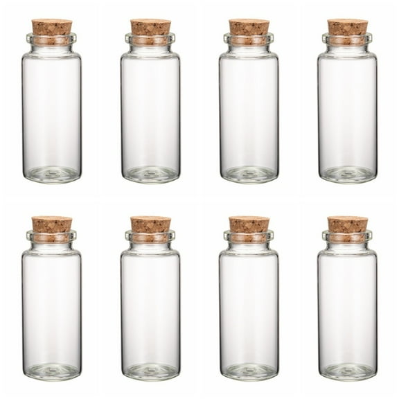 Glass Jar Glass Bottles Bead Containers with Cork Stopper Wishing Bottle Clear 7x3cm Hole: 1.7cm Capacity: 49ml(1.65 fl. oz)