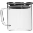 thumbnail image 1 of Glass Jar Grain Cereal Container Stainless Steel Storage Container with Handle for Storing Beans Spice, 1 of 6