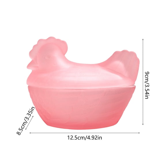 Glass Jar Handcrafted Glass Chicken Candy Jar Sealed Lid Storage Container for Dried Fruits Nuts Tea Kitchen Dining Room Decor Home Decoration Gift Present Chicken Candy Jar