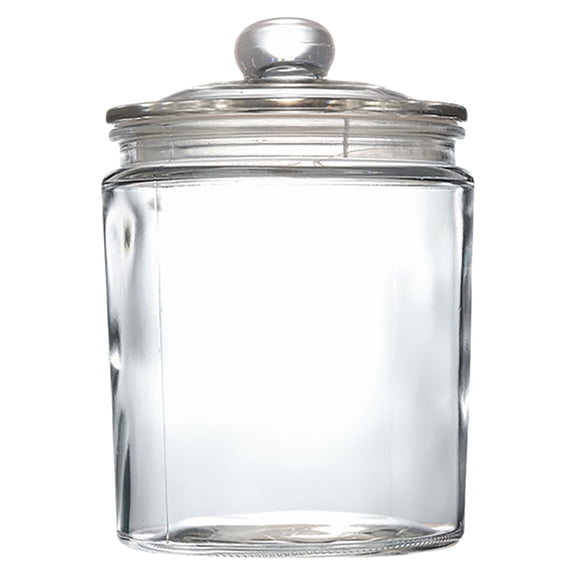 Glass Food Jar with Airtight Lid, 0.26/0.53 Gal Durable Glass Food Storage Container, Reusable Canning Jars for Pickle Beans Sugar Spice Condiments Kitchen Organization, 1Pc(Clear-2L,5x5x8.6")