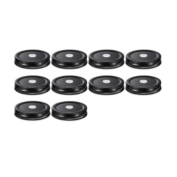 Glass Jar Lid Leak Metal Covers with Drinking Hole For Cold Hot Beverages Replacement Accessories