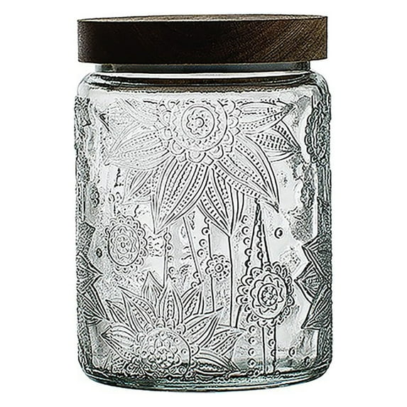 Glass Jar With Lid Vintage Suit Relief Large Capacity Home Kitchen Counter Pantry Sealing Tank