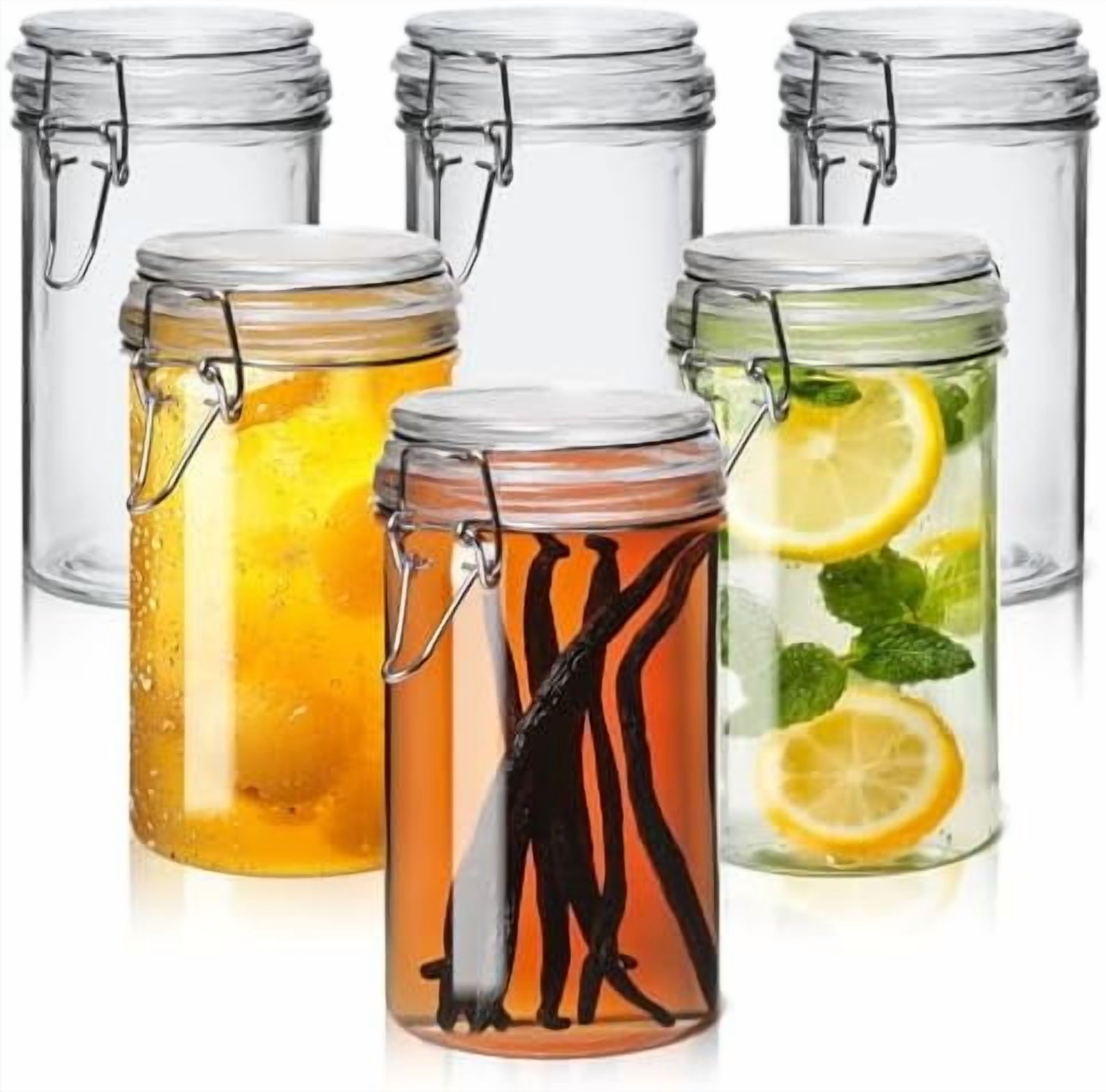 Glass Jars with Airtight Lid Set of 6，Mason Jars 17 oz with Lids, Pint ...