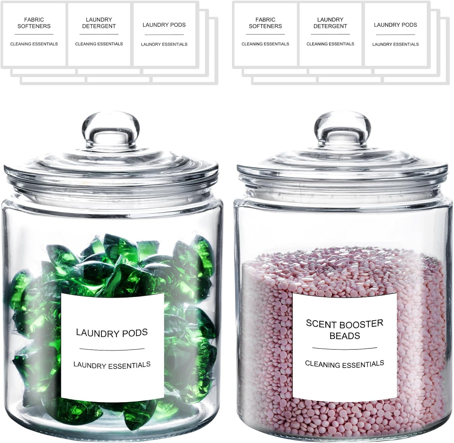 Glass Jars for Laundry Room Organization Jar,Half Gallon Laundry