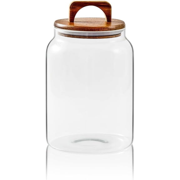 Glass Jars for Laundry Room Organization, 90 ounce Laundry Pods Container, Glass Food Storage Jars with Airtight Lid, 1 Pack, Hand Lid