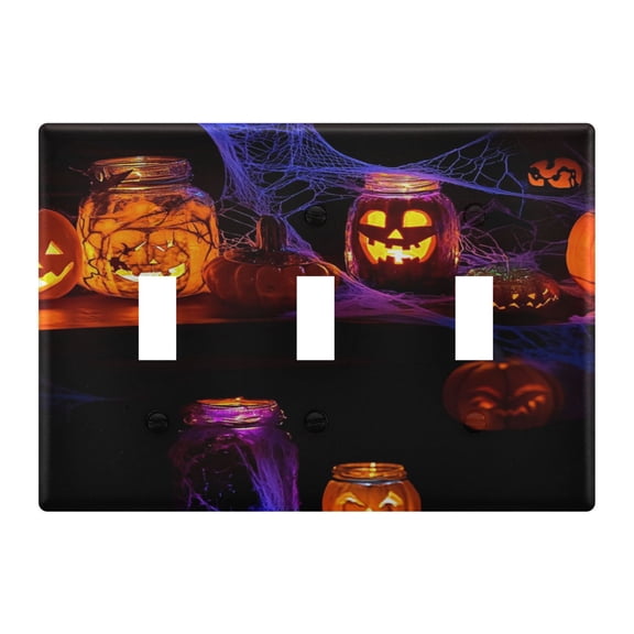 Glass Jars with Carved Faces Decorative Light Switch Plates Switch Cover Decorative Wall Plates Ideal for Living Room Kitchen Bedroom and Study