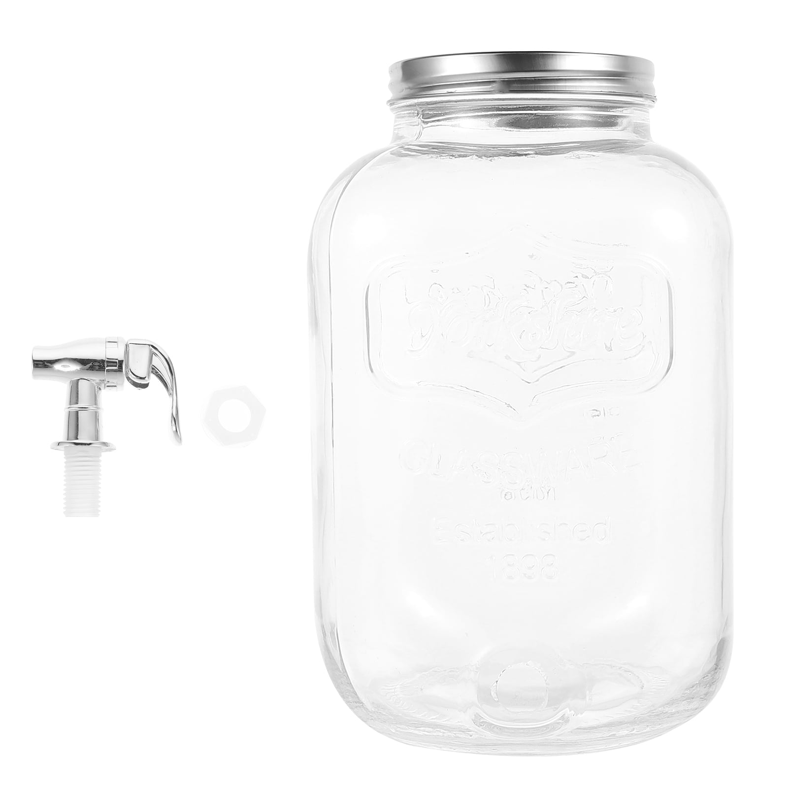 Glass Juice Jar Faucet Glass Jar Lemonade Drink Dispenser Buffet Drink