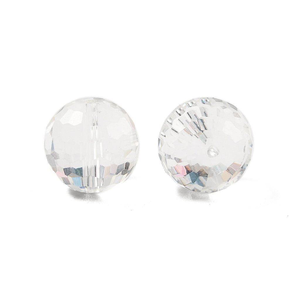 Glass K9 Glass Imitation Austrian Crystal Beads Faceted(128 Facets) Round Clear 12mm Hole: 2mm