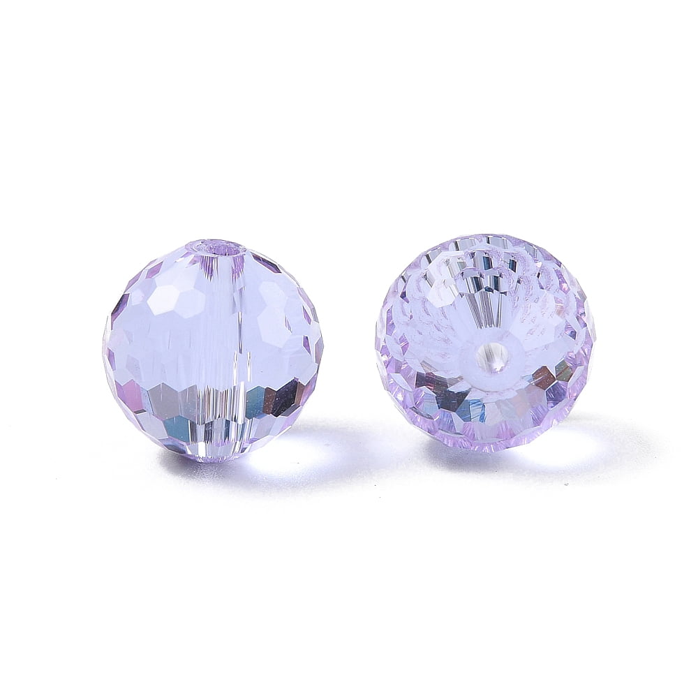 Glass K9 Glass Imitation Austrian Crystal Beads Faceted(128 Facets) Round Lilac 12mm Hole: 2mm