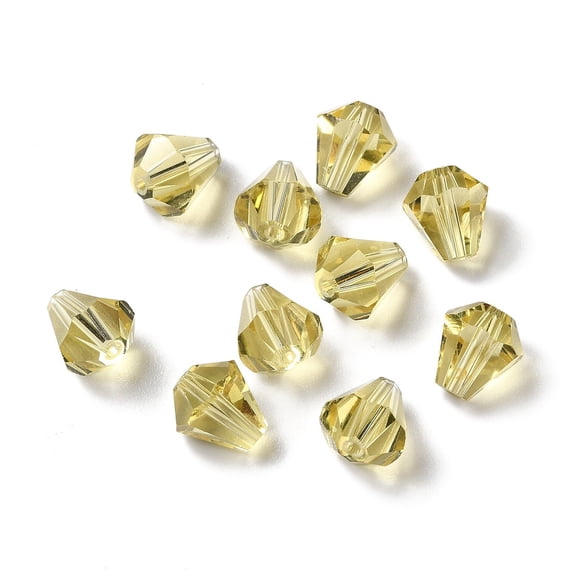 Glass K9 Glass Imitation Austrian Crystal Beads Faceted Diamond Light Khaki 10x9mm Hole: 1mm