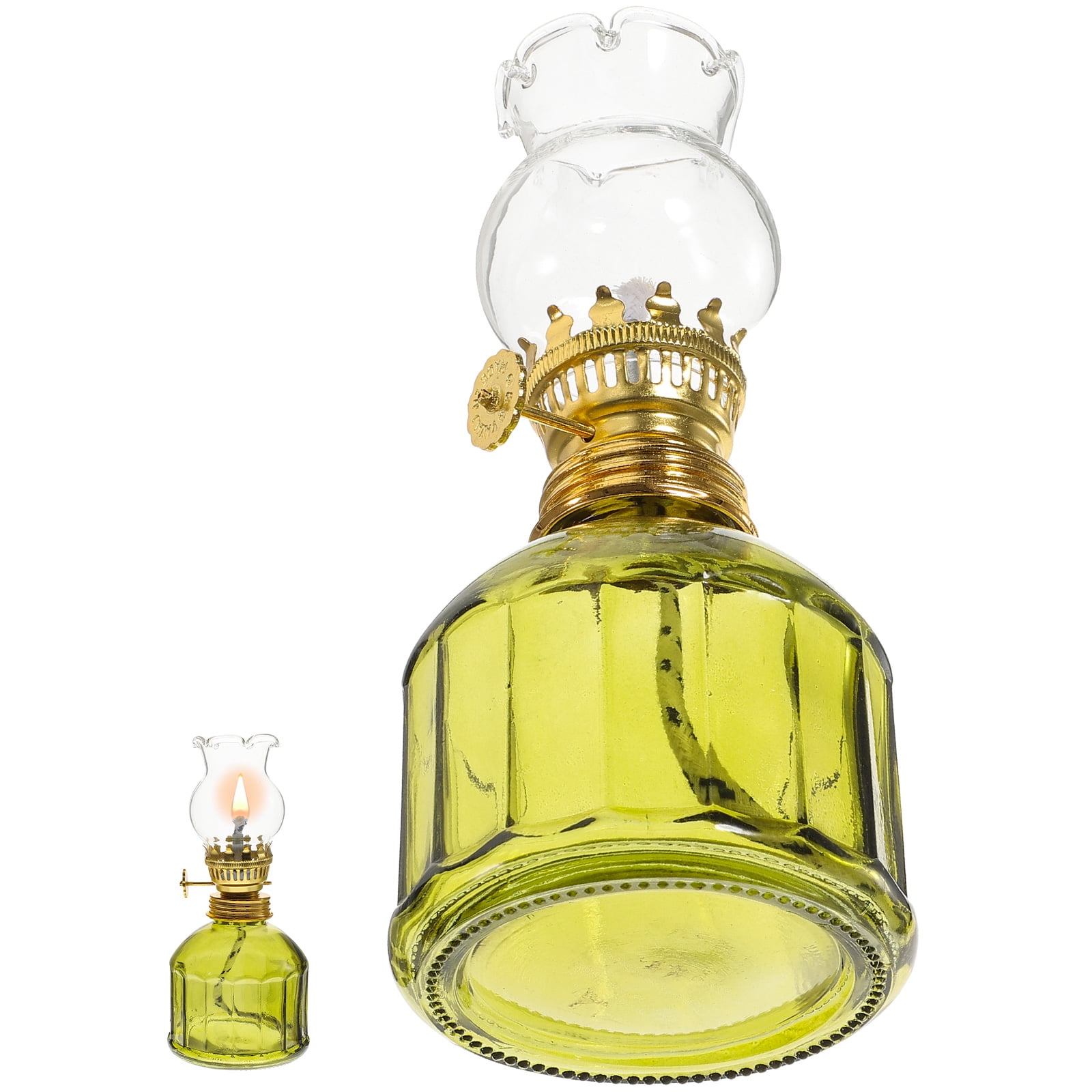 Glass Kerosene Lamp Indoor Hurricane Oil Lantern for Camping Rustic