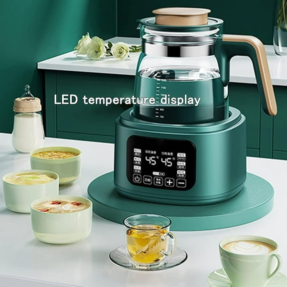 Glass Kettle 1.3L - Fast Water Heater with 72H Heat Preservation, 360 Heating Base, LED Temperature Display & Touch Screen Control for Tea and Coffee Making (Green)