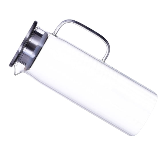 MIPCASE 1Pc Glass Kettle Heat Resistant Clear Juice Pot for Home Use with Leak Proof Lid