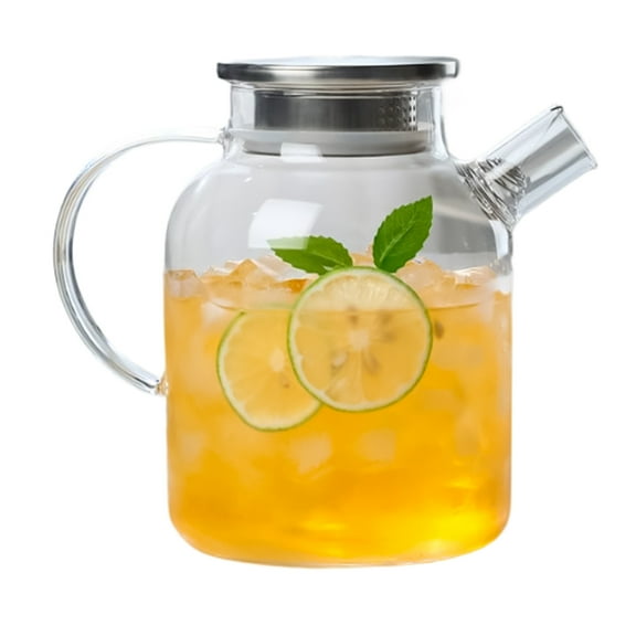 Glass Kettles with Handle Large Capacity Beverage Glass Jugs with Lid Practical Insulated Drink Container Party Supplie