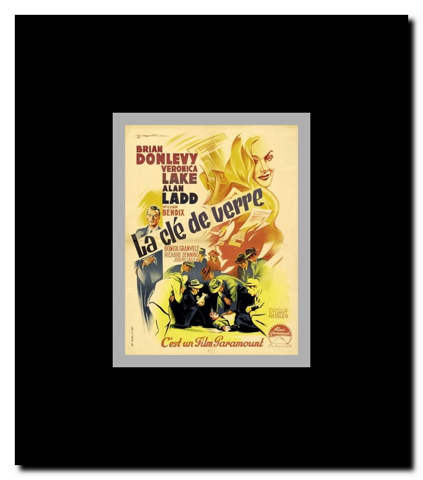 Glass Key Framed Movie Poster