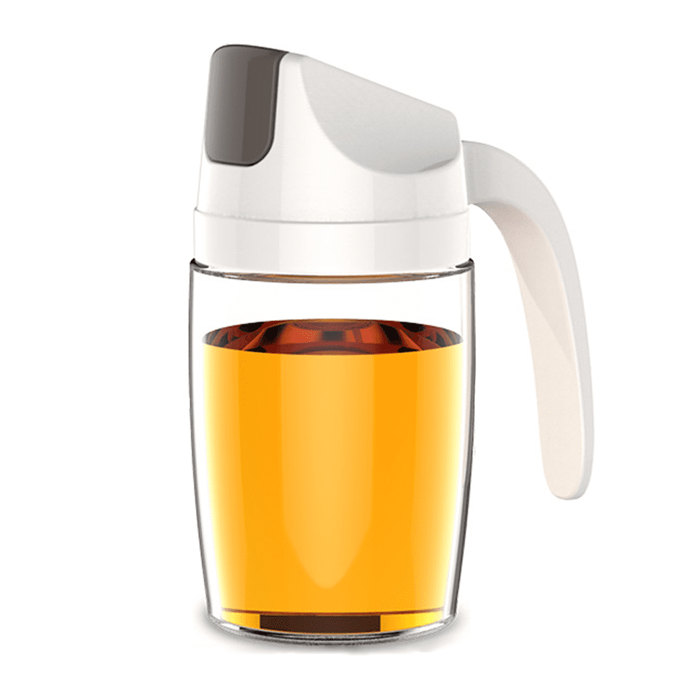 Glass Kitchen Cruet with Smart Cap & Stopper, NonDrip Spout, Stable