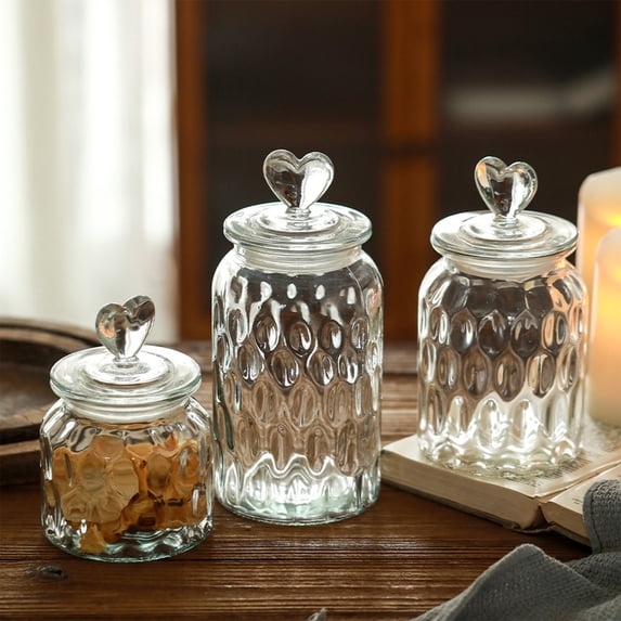 Glass Kitchen Storage Jar with Airtight Lid – Clear Glass Food Container for Grain, Snacks, Tea, Coffee, Pickles and Pantry Organization