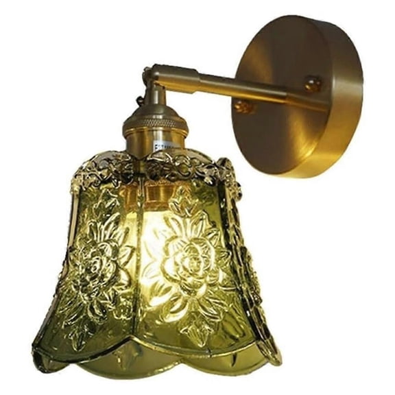 Glass LED Wall Lights Pull Chain Switch Living Dining Room Kitchen Copper Vintage Style Up Down Rota