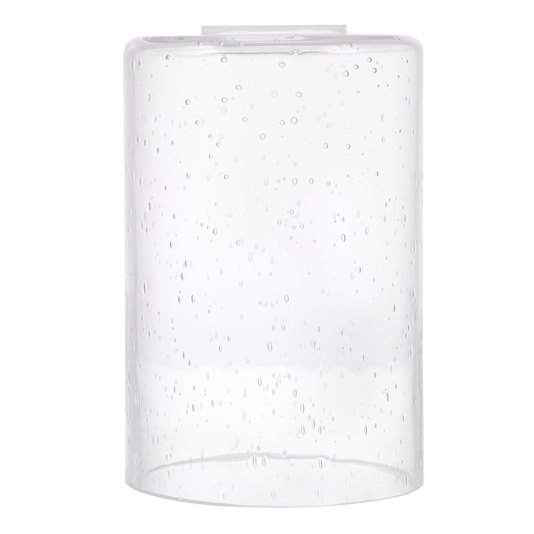 Canomo 6-Pack White Linen Frosted Glass Lamp Shades - 6x4 Inch Cylinder With 1-5/8" Fitter For Pendant, Sconce, Chandelier
