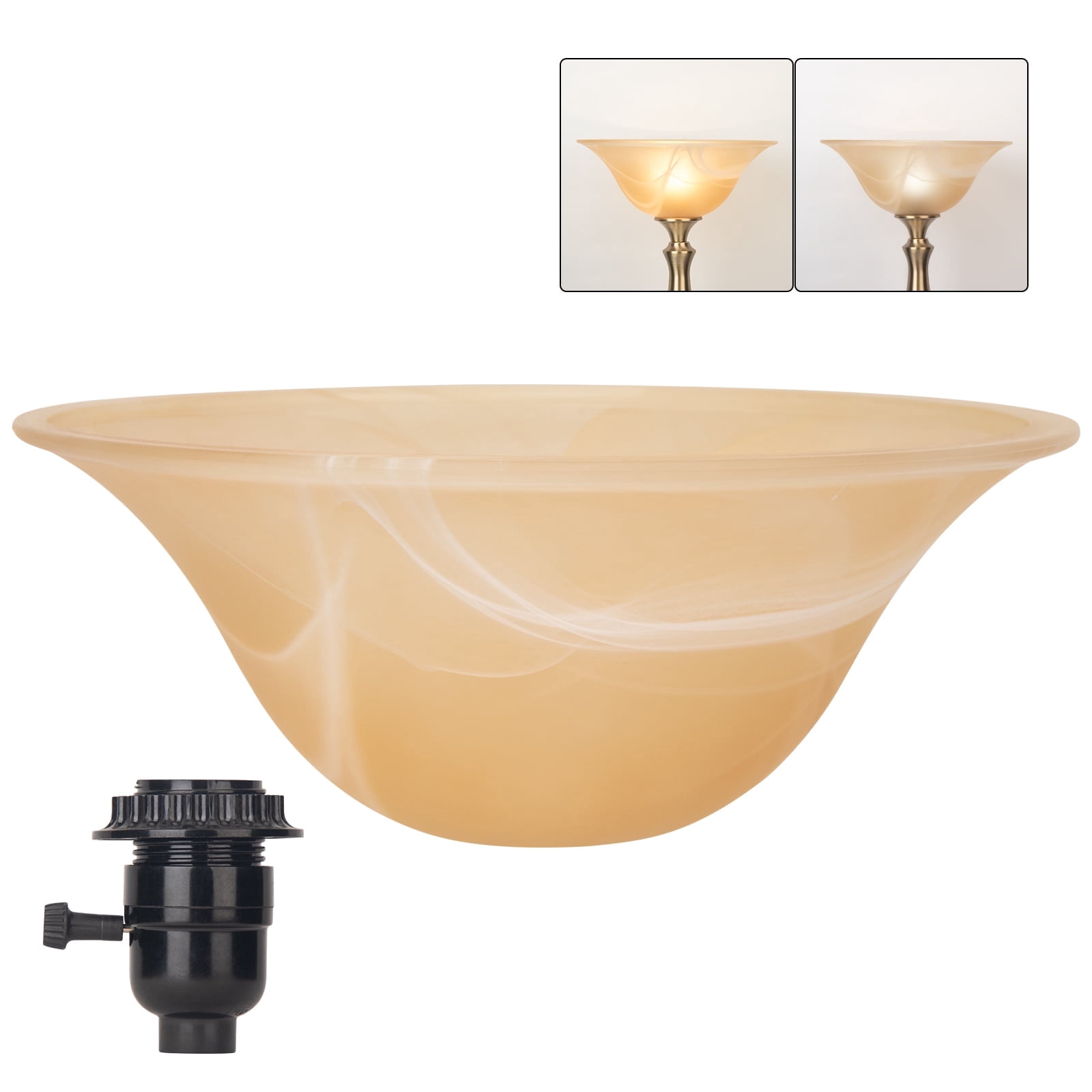 Glass Lamp Shade Replacement for Torchiere Floor Lamps,Lamp Shade for ...