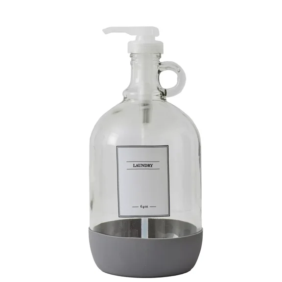 Glass Laundry Detergent Dispenser, 64 Fluid Oz.,1 Pc