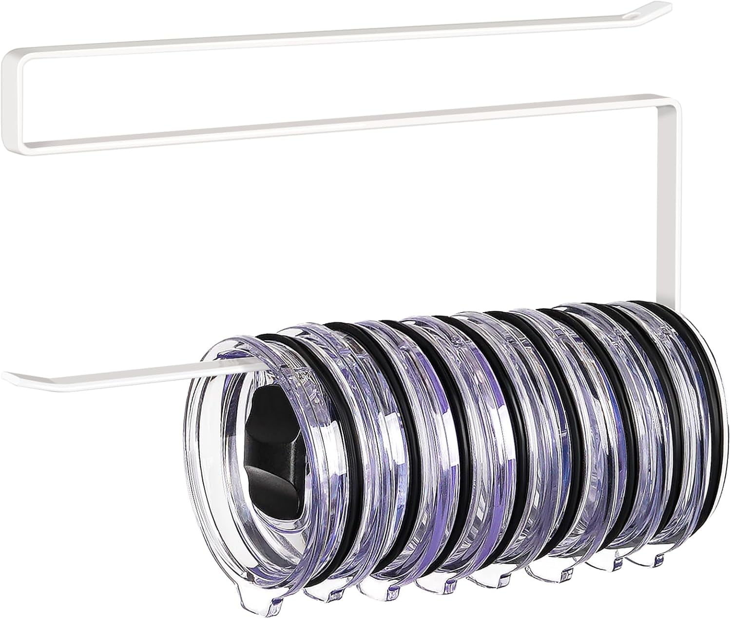 Cup Lid Rack Glass Lid Organizer, Horizontal Glass Lid Storage Hook, Holds up to 10 ...