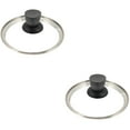 thumbnail image 1 of Glass Lid Set of 2 Pot Kitchen Cover Cookware Frying Pan Lids Replacement Stainless Steel, 1 of 6