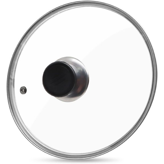Glass Lid for Frying Pan Tempered Glass Pot Lid with Stainless Steel Rim for 8 Inch Frying Pan Wok Pot Skillet (8 Inch)