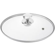 Glass Lid for 11 Inch Stainless Steel Cast Iron Skillets Frying Pans, 28cm Tempered Lids for Dutch Ovens, 11 In Pan Cover with Stainless Steel Rim for Stock Pot